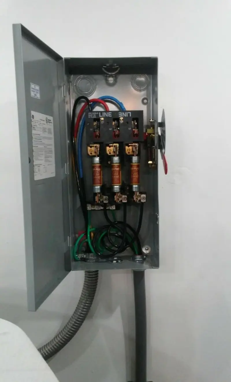 Three-phase disconnect switch installed for Electrical Wiring & Rewiring in Blanchard